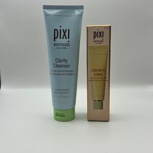 Pixi Skintreats Clarity Cleanser 4.6oz & Vitamin-C Lotion 1.7oz Skincare Duo Set